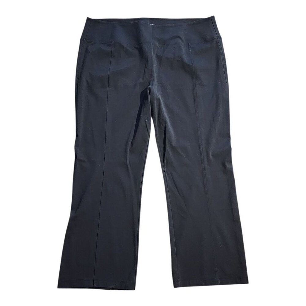 Athleta sz 3X women Delancey Straight Leg Pants plus size black closet staple